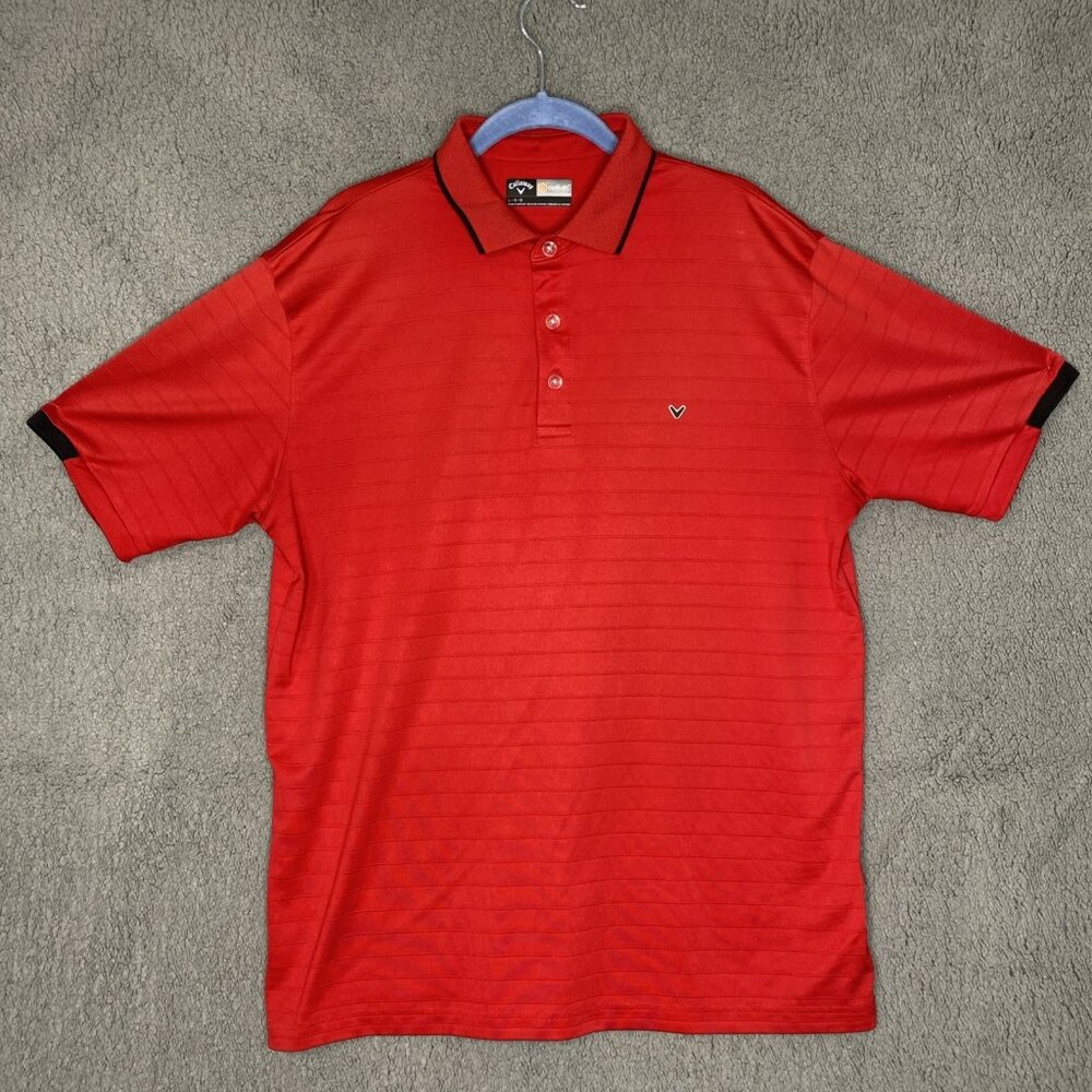Callway Men's Pro Spin Fine Line Stripe Short‎ Sleeve Sz L Golf polo